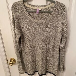 Elbow Patch Black-and-White Knit Sweater